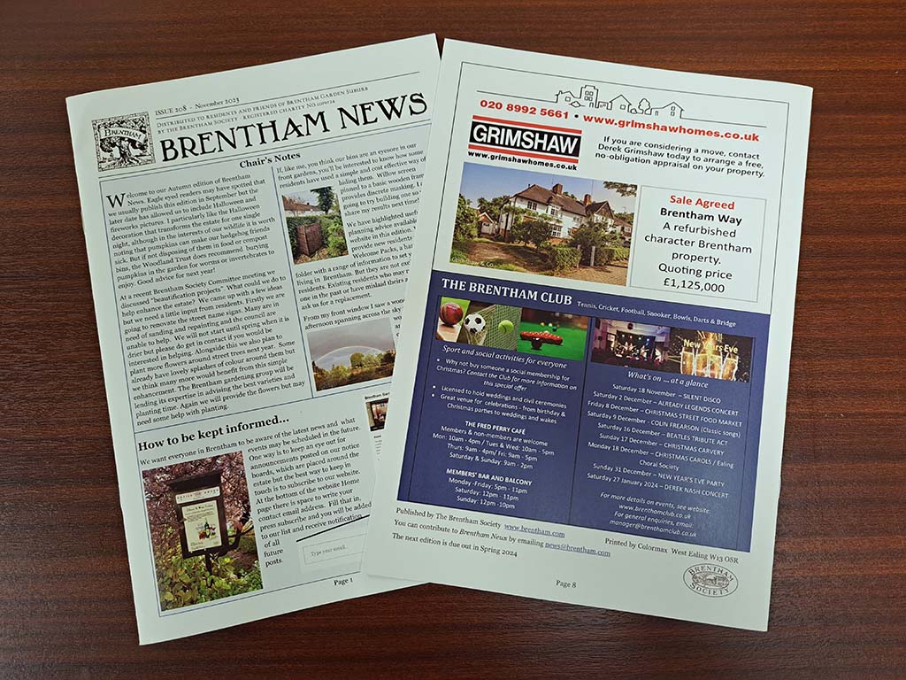 Grimshaw Estate Agents - News - Brentham newsletter